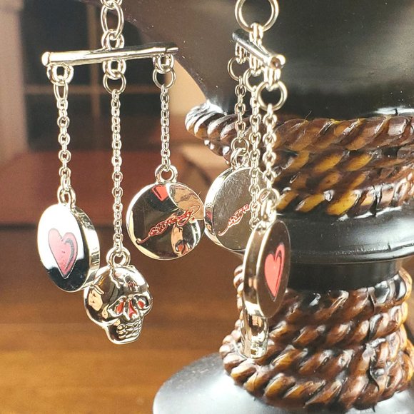 ED HARDY VINTAGE Style Earrings /Charm Earring/ Hard Rock Accessories - Picture 3 of 6